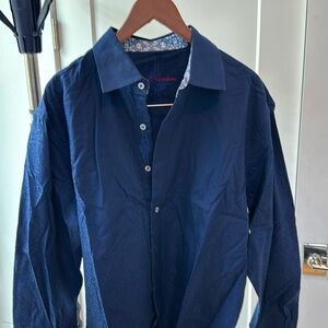 XL Blue Robert Graham Long Sleeve Shirt